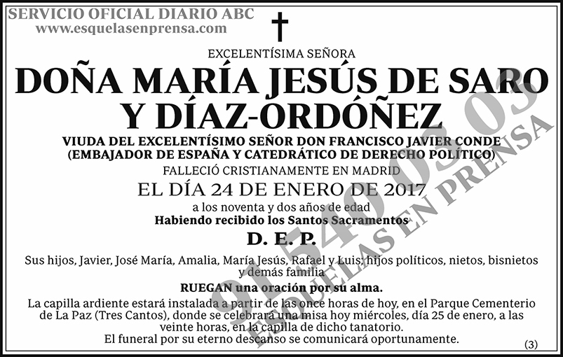 María Jesús de Saro y Díaz-Ordóñez
